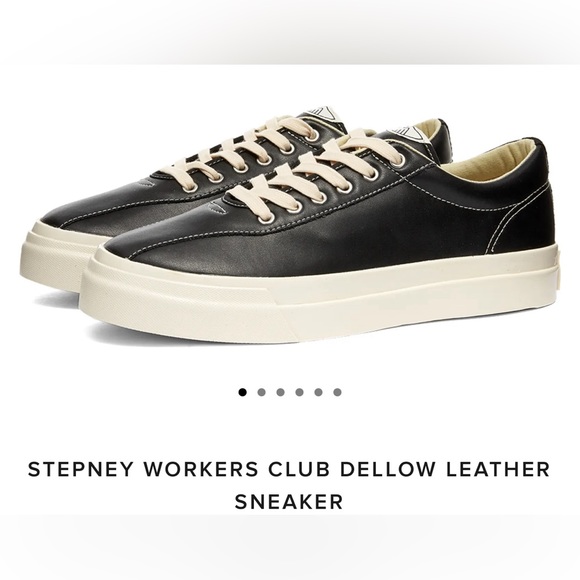 Stepney Working Club Black Dellow Leather Sneaker - Picture 1 of 9